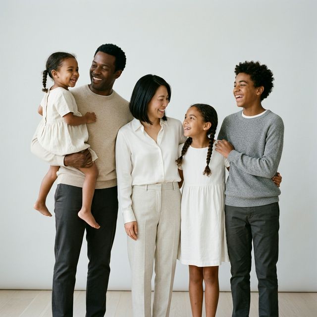 Happy family building their financial foundation